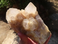 Natural White Phantom Smokey Quartz Clusters  x 2 From Luena, Congo - Toprock Gemstones and Minerals 