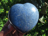 Polished Lazulite Hearts x 4 From Madagascar - TopRock