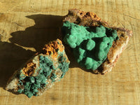 Natural Rare Ball Malachite On Drusy Quartz & Dolomite Specimens x 2 From Kambove, Congo