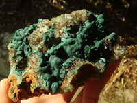 Natural Rare Ball Malachite On Drusy Quartz & Dolomite Specimens x 2 From Kambove, Congo