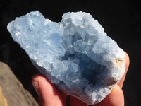 Natural Blue Celestite Crystal Specimens  x 6 From Sakoany, Madagascar - Toprock Gemstones and Minerals 