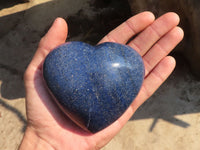 Polished Blue Lazulite Hearts  x 3 From Madagascar