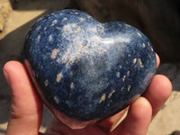 Polished Blue Lazulite Hearts  x 3 From Madagascar