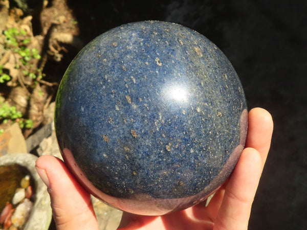 Polished Large Blue Lazulite Sphere  x 1 From Madagascar - Toprock Gemstones and Minerals 