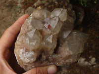 Natural Cascading Smokey White Phantom Quartz Clusters  x 2 From Luena, Congo - TopRock