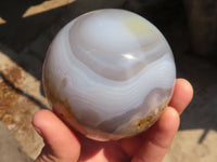 Polished Agate Spheres x 2 From Madagascar