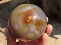 Polished Agate Spheres x 2 From Madagascar