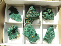 Natural Chatoyant Silky Malachite Specimens  x 6 From Kasompe, Congo - TopRock