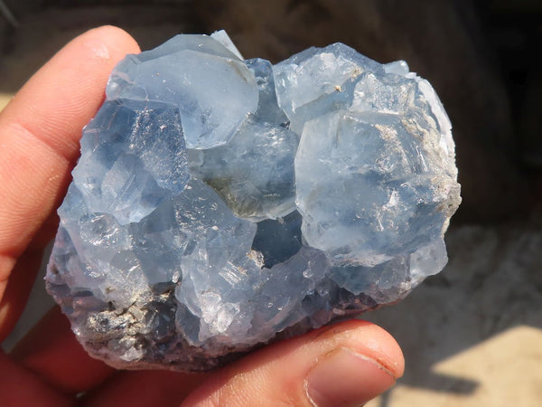 Natural Blue Celestite Crystal Specimens  x 6 From Sakoany, Madagascar