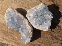 Natural Blue Celestite Crystal Specimens  x 6 From Sakoany, Madagascar