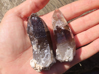 Natural Clear Smokey Quartz Crystals  x 12 From Malawi