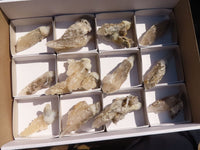 Natural Drusy Quartz Coated Calcite Crystals  x 12 From Alberts Mountain, Lesotho - Toprock Gemstones and Minerals 