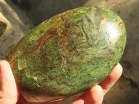 Polished Green Chrysoprase Standing Free Forms  x 2 From Ambatondrazaka, Madagascar - Toprock Gemstones and Minerals 