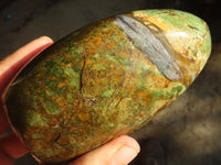 Polished Green Chrysoprase Standing Free Forms  x 2 From Ambatondrazaka, Madagascar - Toprock Gemstones and Minerals 