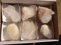 Natural Large Clear / White Quartz Crystals  x 6 From Madagascar