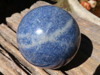 Polished Lazulite Standing Free Form & Sphere  x 2 From Madagascar - Toprock Gemstones and Minerals 