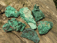 Natural Chatoyant Silky Malachite Specimens  x 6 From Kasompe, Congo - TopRock