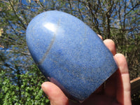 Polished Lazulite Standing Free Form & Sphere  x 2 From Madagascar - Toprock Gemstones and Minerals 