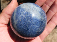 Polished Lazulite Standing Free Form & Sphere  x 2 From Madagascar - Toprock Gemstones and Minerals 