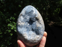 Polished Crystal Centred Celestite Eggs  x 2 From Sakoany, Madagascar - TopRock