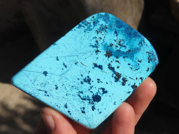 Polished Blue Shattuckite Free Forms  x 3 From Namibia