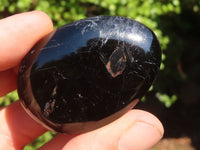 Polished Schorl Black Tourmaline Palm Stones  x 12 From Madagascar - Toprock Gemstones and Minerals 