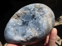 Polished Crystal Centred Celestite Eggs  x 2 From Sakoany, Madagascar - TopRock