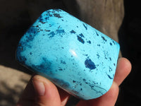 Polished Blue Shattuckite Free Forms  x 3 From Namibia