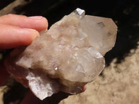 Natural Cascading White Phantom Smokey Quartz Specimens  x 6 From Luena, Congo - Toprock Gemstones and Minerals 