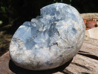 Polished Crystal Centred Celestite Eggs  x 2 From Sakoany, Madagascar - TopRock