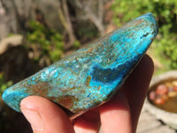 Polished Blue Shattuckite Free Forms  x 3 From Namibia