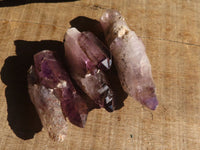 Natural Smokey Amethyst Window Quartz Crystals  x 12 From Chiredzi, Zimbabwe