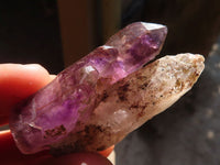 Natural Smokey Amethyst Window Quartz Crystals  x 12 From Chiredzi, Zimbabwe