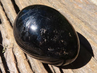 Polished Schorl Black Tourmaline Eggs  x 12 From Madagascar - Toprock Gemstones and Minerals 