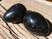 Polished Schorl Black Tourmaline Eggs  x 12 From Madagascar - Toprock Gemstones and Minerals 