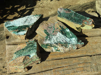 Natural Drusy Coated Chrysocolla & Malachite Dolomite Specimens x 4 From Likasi, Congo