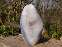 Polished Blue Lace Agate Standing Free Form x 1 From Nsanje, Malawi