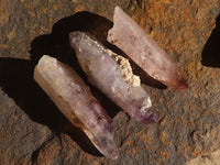 Natural Smokey Amethyst Window Quartz Crystals  x 12 From Chiredzi, Zimbabwe