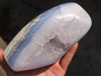 Polished Blue Lace Agate Standing Free Form x 1 From Nsanje, Malawi