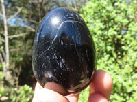 Polished Schorl Black Tourmaline Eggs  x 12 From Madagascar - Toprock Gemstones and Minerals 