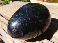 Polished Schorl Black Tourmaline Eggs  x 12 From Madagascar - Toprock Gemstones and Minerals 