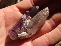 Natural Smokey Amethyst Window Quartz Crystals  x 12 From Chiredzi, Zimbabwe