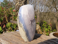 Polished Blue Lace Agate Standing Free Form x 1 From Nsanje, Malawi