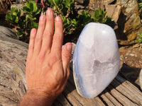 Polished Blue Lace Agate Standing Free Form x 1 From Nsanje, Malawi