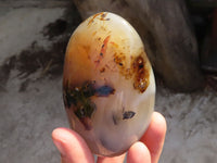 Polished Dendritic Agate Standing Free Forms  x 6 From Moralambo, Madagascar