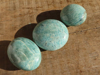 Polished Blue Amazonite Palm Stones  x 12 From Madagascar - Toprock Gemstones and Minerals 