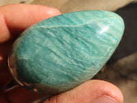 Polished Blue Amazonite Palm Stones  x 12 From Madagascar - Toprock Gemstones and Minerals 