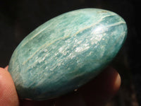 Polished Blue Amazonite Palm Stones  x 12 From Madagascar - Toprock Gemstones and Minerals 