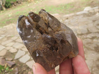 Polished Lovely Selection Of Smokey Window Quartz Crystals  x 3 From Madagascar - TopRock