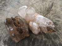 Polished Lovely Selection Of Smokey Window Quartz Crystals  x 3 From Madagascar - TopRock